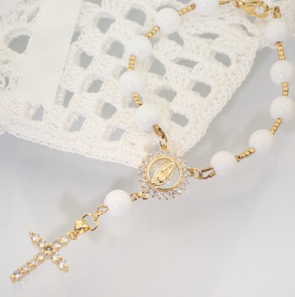 Mažasis rožančius iš onikso akmenų be maišelio (TMROŽ3)