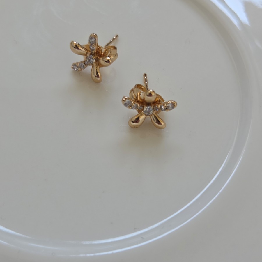 Auskarai Gėlytės su cirkonio akutėmis (TMAUS29) 