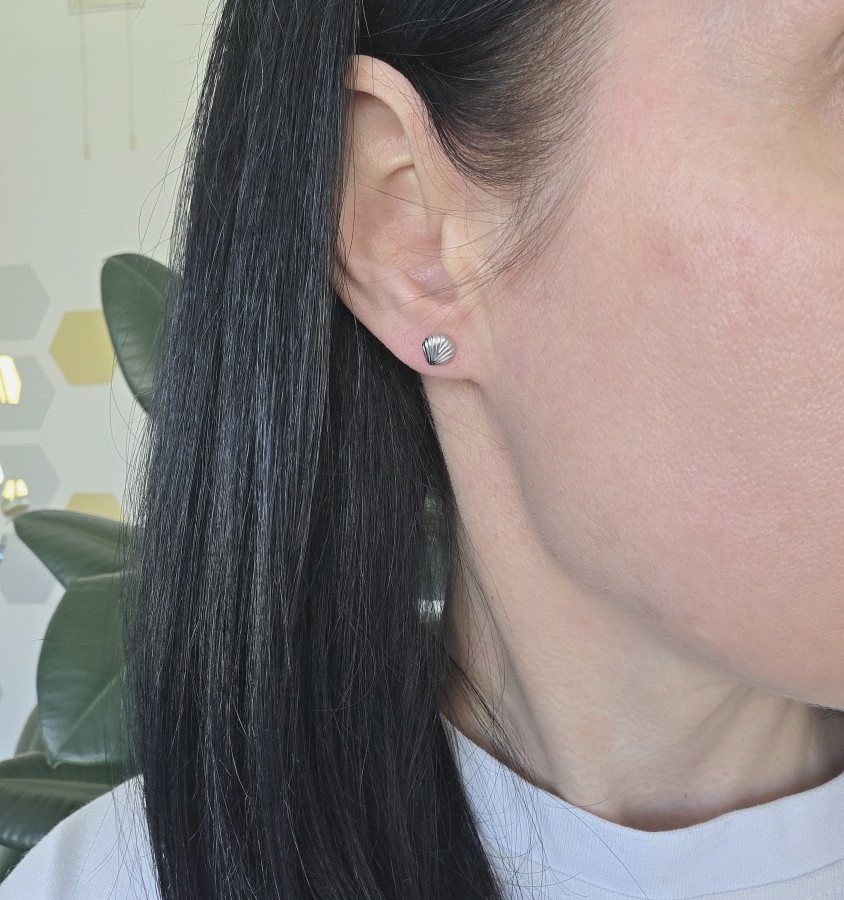 Auskarai Kriauklė (TMAUS24) sidabro spalva