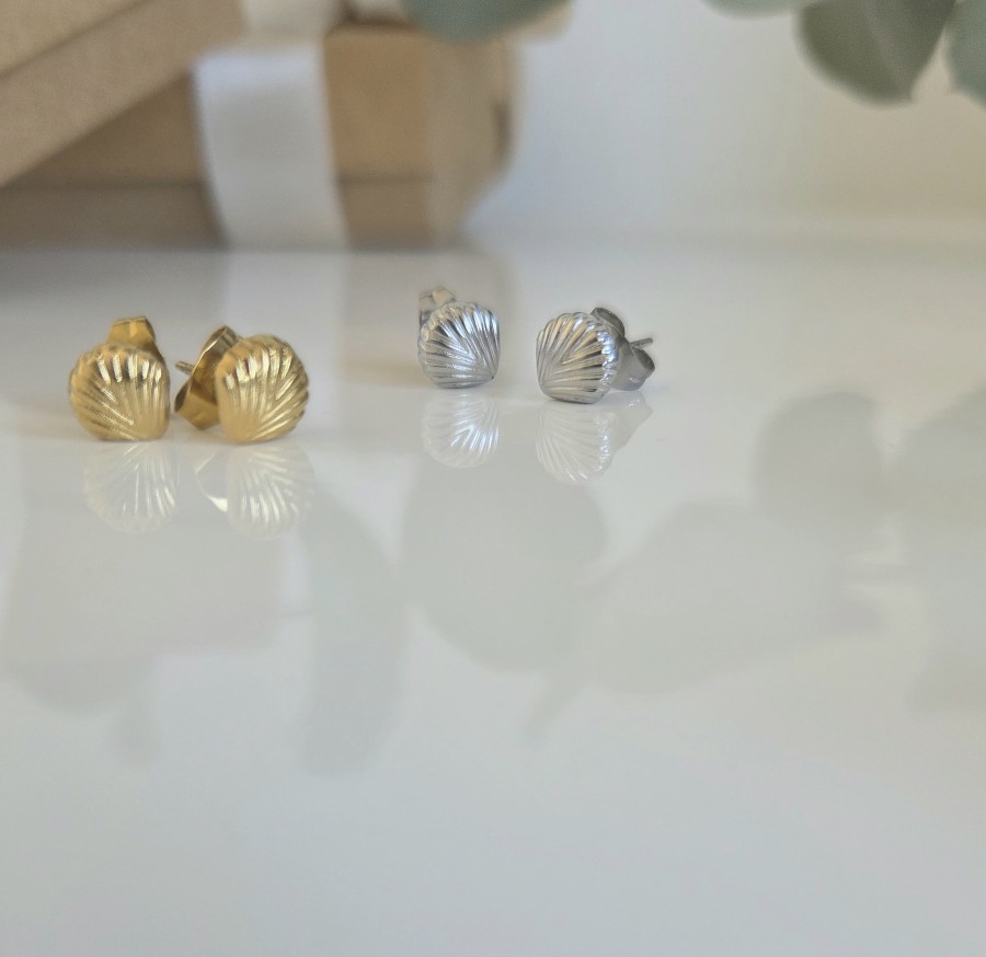 Auskarai Kriauklė (TMAUS27) aukso spalva