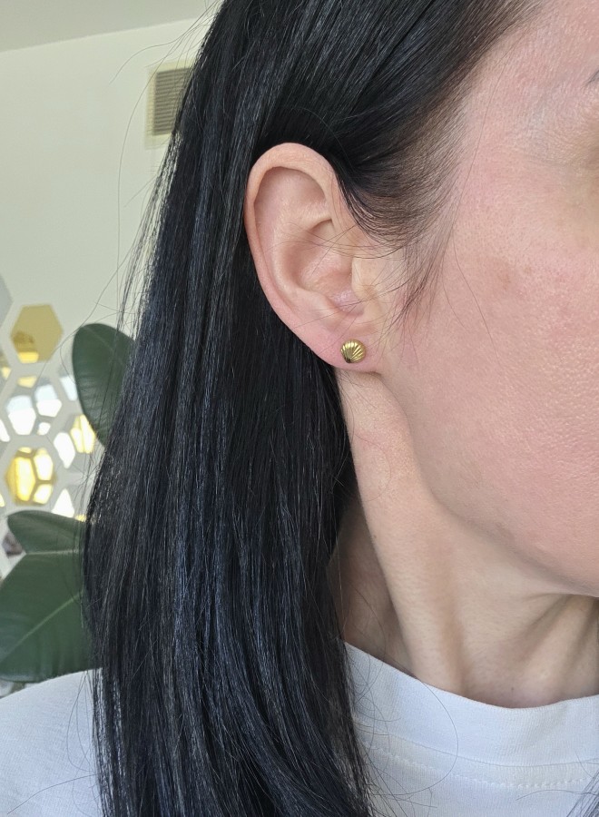 Auskarai Kriauklė (TMAUS27) aukso spalva