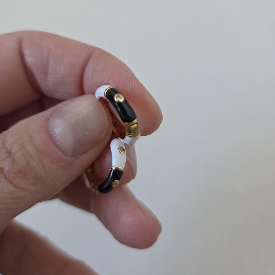 Auskarai Rinkutės Balta Juoda (TMAUS40)