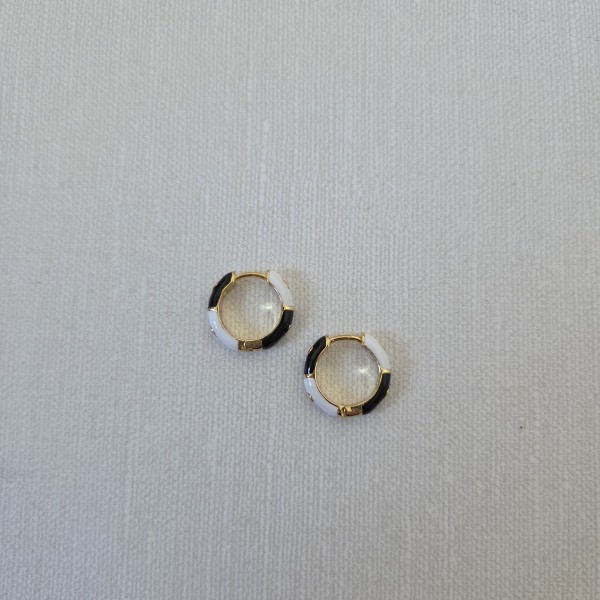 Auskarai Rinkutės Balta Juoda (TMAUS40)