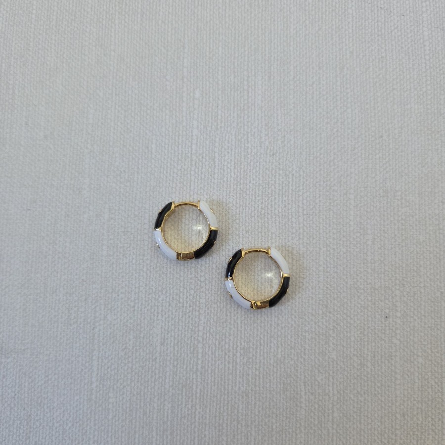 Auskarai Rinkutės Balta Juoda (TMAUS40)