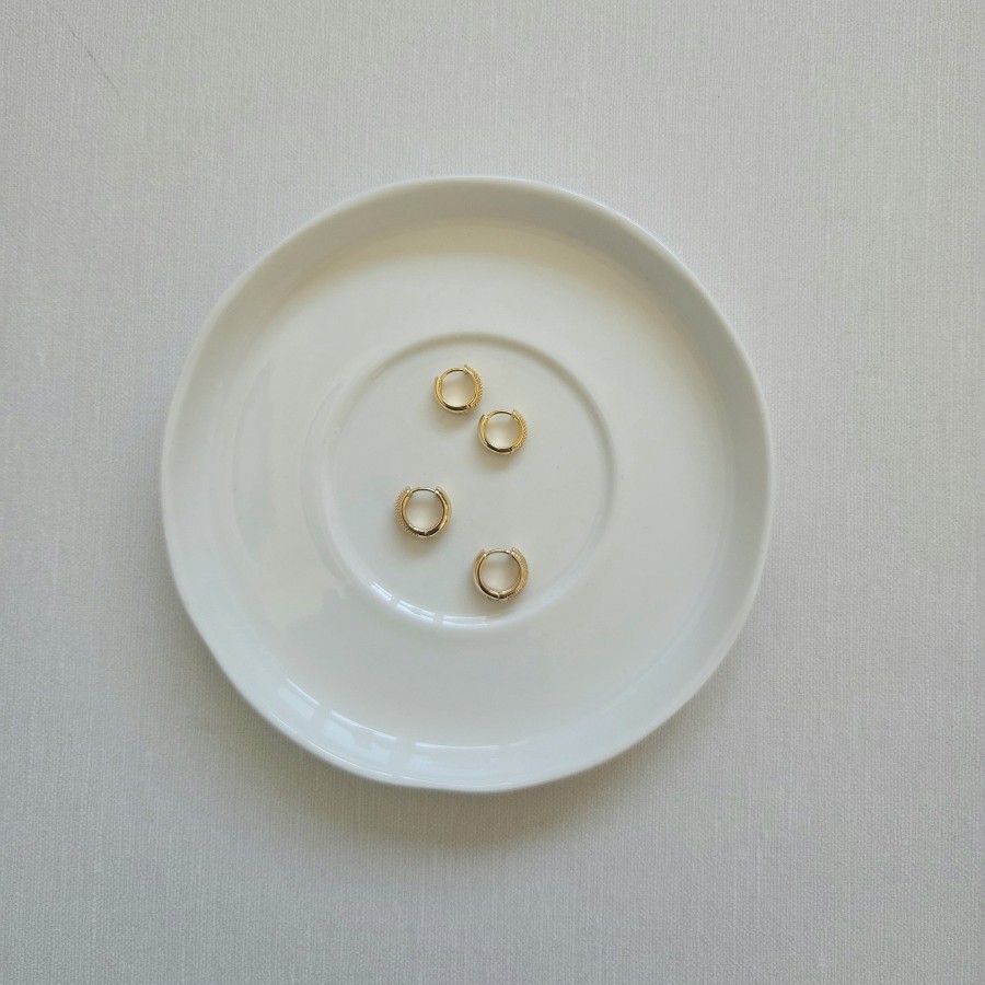 Auskarai Rinkutės su faktūra (TMAUS30) 12mm