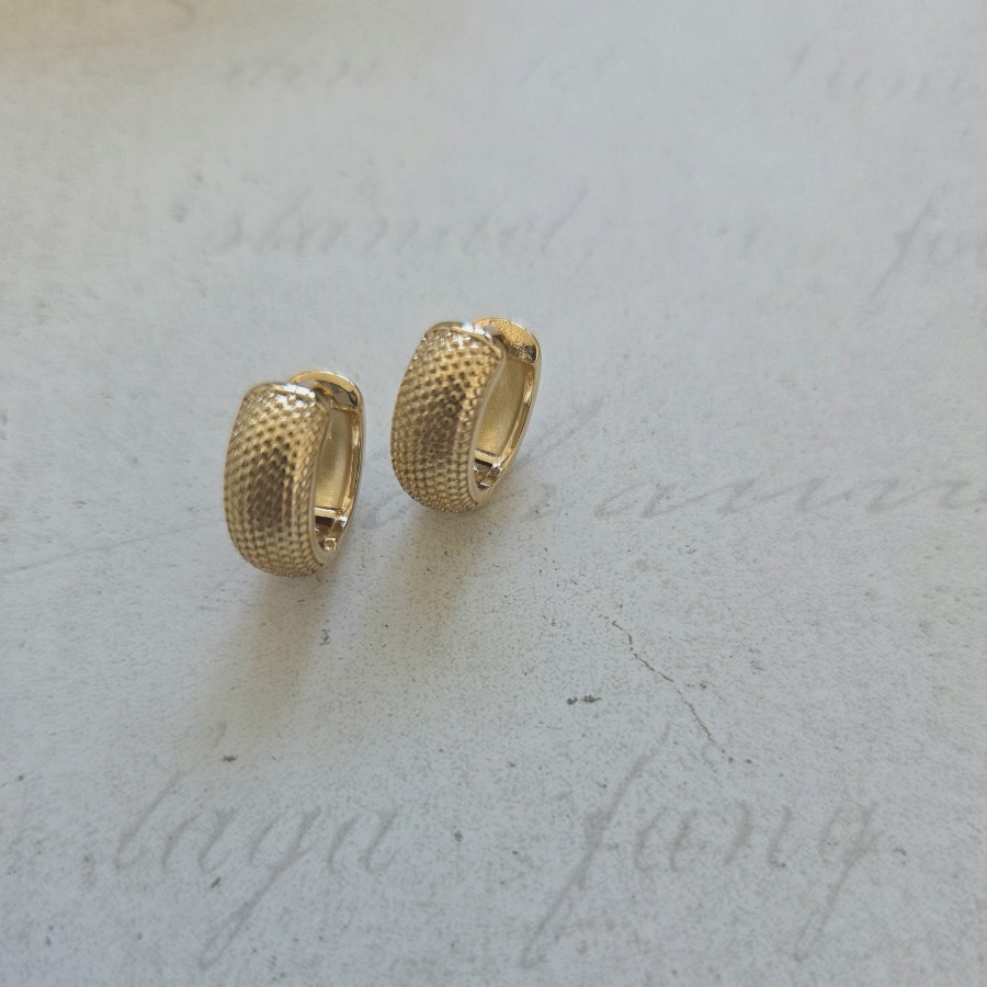 Auskarai Rinkutės su faktūra (TMAUS31) 13mm