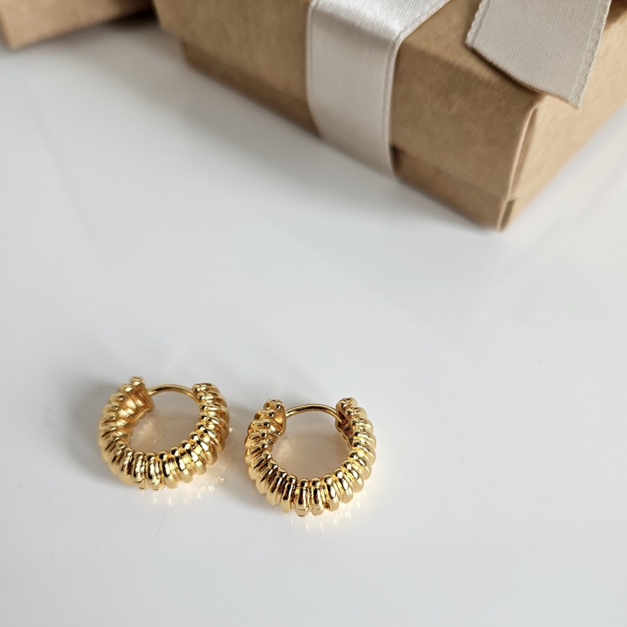 Auskarai rinkutės su tekstūra (TMAUS54)