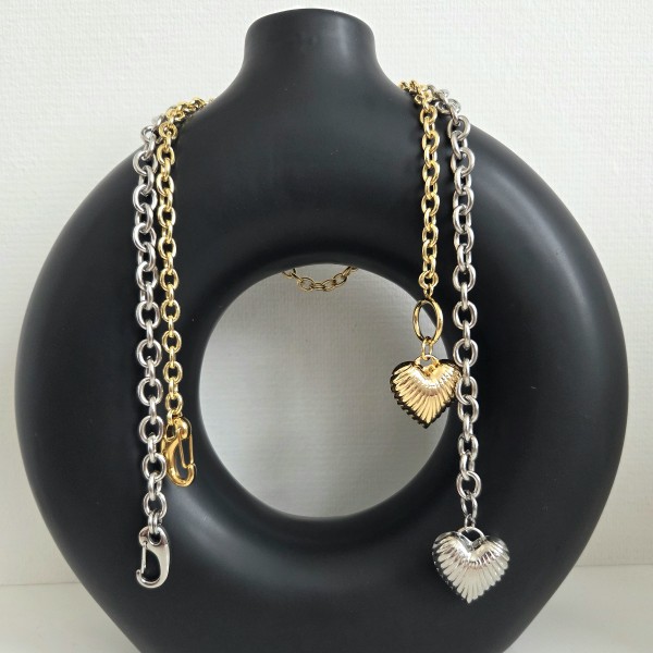 Grandinėlė (masyvi) su širdelės pakabuku  (TMGRA45)