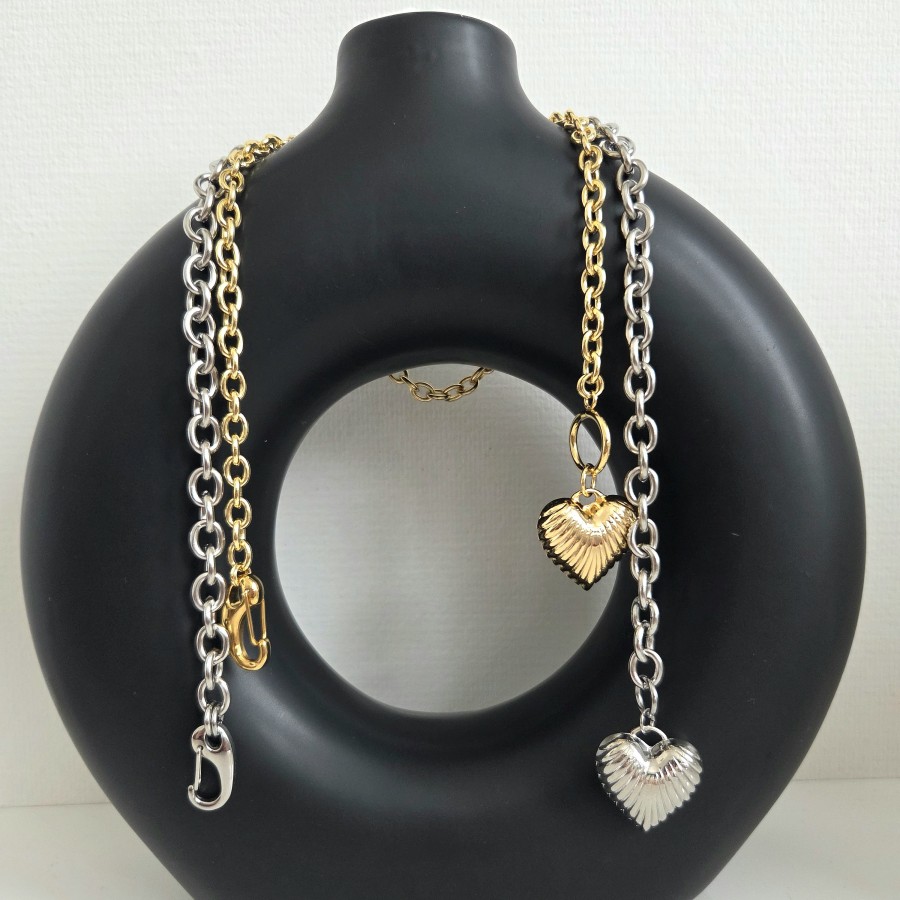 Grandinėlė (masyvi) su širdelės pakabuku  (TMGRA45)