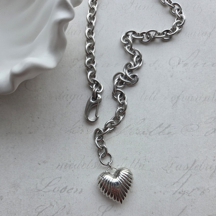 Grandinėlė (masyvi) su širdelės pakabuku  (TMGRA45)