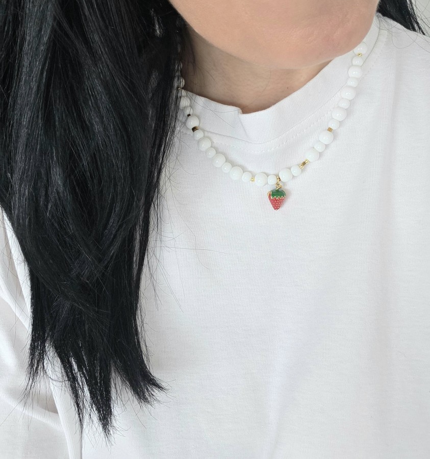 Onikso vėrinys su Braškės pakabuku (TMVER47)