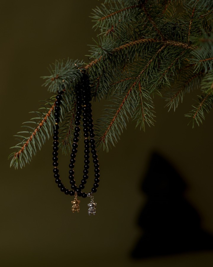 Vėrinys su Meškiuku (TMVER9) aukso arba sidabro spalva